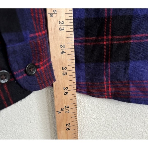 LL Bean Womens Small Scotch Plaid Flannel Tunic Shirt Relaxed Fit New‎ 273137 - Picture 6 of 9
